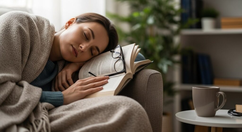 本を読んでいる間に、寝てしまった