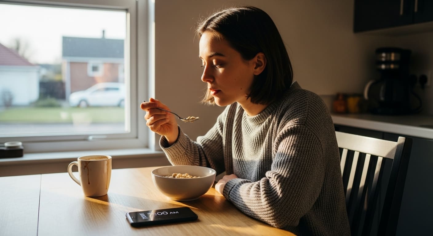7時には朝ご飯を食べ始める