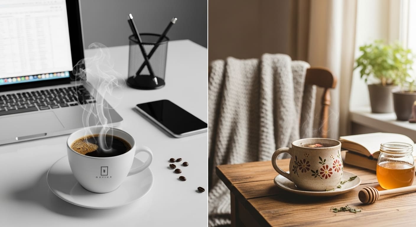 職場ではコーヒー、家では紅茶を飲む