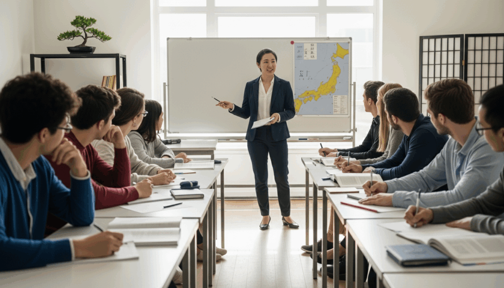 日本語を先生に習った