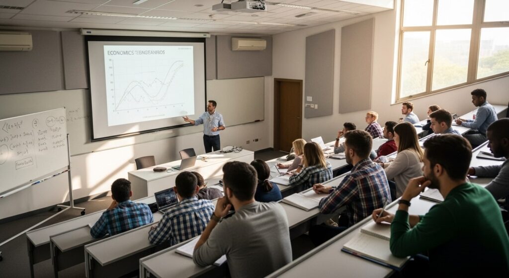 大学で経済学を学んだ