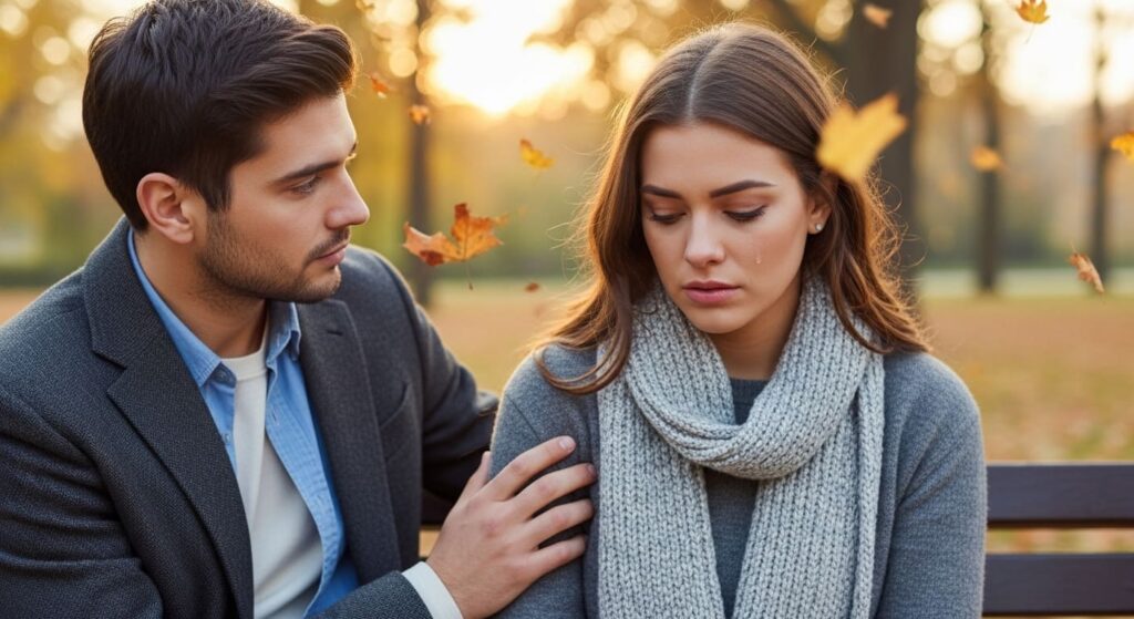 彼に話すかどうか悩んでいる