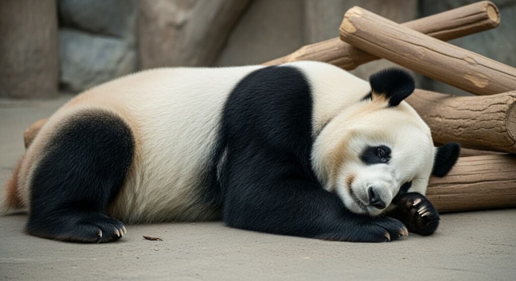 パンダは昼過ぎには寝ているようだ